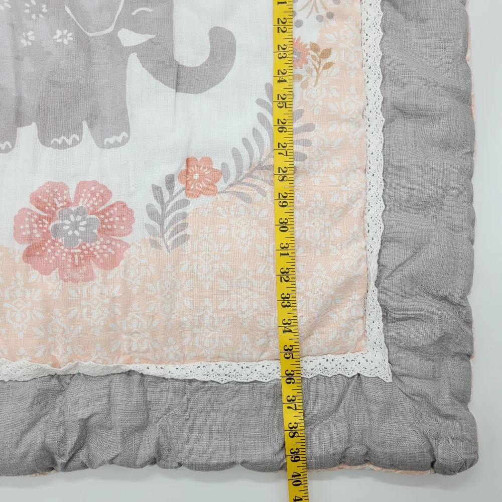 Levtex Baby Jungalo Blush Infant Quilt Comforter Grey Coral Children Nursery